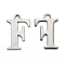 Tarnish Resistant 304 Stainless Steel Alphabet Charms, Stainless Steel Color, Letter.F, 12x8x1mm, Hole: 1mm