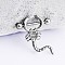 316L Surgical Stainless Steel Crystal Rhinestone Nipple Rings, Stainless Steel Color, Scorpion, Bar Length: 16mm, Pin: 1.6mm
