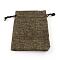 Polyester Imitation Burlap Packing Pouches Drawstring Bags, for Christmas, Wedding Party and DIY Craft Packing, Sienna, 14x10cm