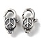 925 Thailand Sterling Silver Lobster Claw Clasps, Peace Sign, with 925 Stamp, Antique Silver, 12.5x7.5x4mm, Hole: 1.2mm