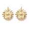 5Pcs Brass Micro Pave Clear Cubic Zirconia Pendants, with Jump Rings, Long-Lasting Plated, Compass, Golden, 20.5x19.5x2.5mm, Hole: 3.5mm