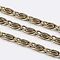 Iron Lumachina Chains, Unwelded, Lead Free and Nickel Free, Antique Bronze Color, with Spool, Link: 2.5mm wide, 6.5mm long, about 328.08 Feet(150m)/roll
