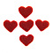 Wool Felt Cabochons, Heart, Red, 40x40mm