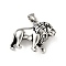 304 Stainless Steel Pendants, Lion, Antique Silver, 29x38x12mm, Hole: 9x4.5mm