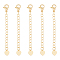 15Pcs Brass Chain Extender, with Lobster Claw Clasps and Tiny Heart Charm, Cadmium Free & Nickel Free & Lead Free, Real 18K Gold Plated, 57mm, Hole: 2.5x3mm