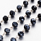 Handmade Rondelle Glass Beads Chains for Necklaces Bracelets Making, with Iron Eye Pin, Unwelded, Black, 39.3 inch, about 88pcs/strand