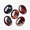 Natural Dragon Veins Cabochons, Flat Back, Oval, Dyed, FireBrick, 35x25x6.5mm