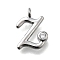 Brass Micro Pave Cubic Zirconia Pendants, Letter Charms, Rack Plating, Long-Lasting Plated, Cadmium Free & Lead Free, Letter Z, 12.5x9.5x2mm, Hole: 1.6mm