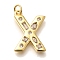Brass Micro Pave Clear Cubic Zirconia Pendants, with Jump Ring, Lead Free and Cadmium Free, Long-Lasting Plated, Rack Plating, Letter Charms, Real 18K Gold Plated, Letter X, 20.5x13.5x2.7mm, jump ring: 5x1mm, 3mm inner diameter.