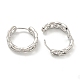 Серьги-кольца из латуни в форме цепочки EJEW-L211-009D-P-2