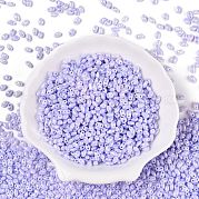 Непрозрачные цвета блестящие стеклянные бусины SEED-T006-02C