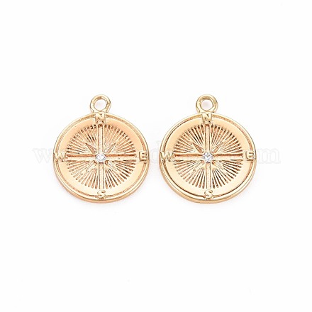Латунные микропаве прозрачные подвески с фианитом KK-S356-681B-1