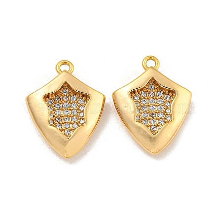 Латунные микропаве прозрачные подвески с фианитом KK-U006-07G-04-1
