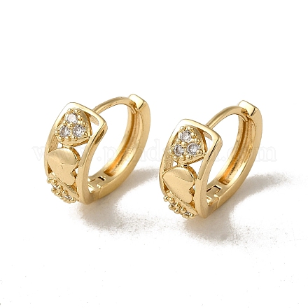 Серьги-кольца из латуни с микропаве из кубического циркония EJEW-L271-05KCG-05-1