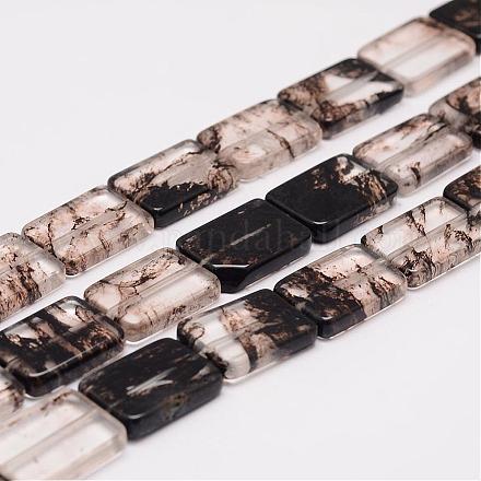 Синтетические черные нитевидные кварцевые бусины G-K153-N03-1