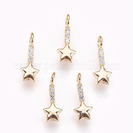 Латунные микро проложить кубического циркония подвески X-KK-P157-06G-NF-1