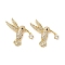 Brass Micro Pave Clear Cubic Zirconia Pendants, Cadmium Free & Lead Free, Bird, Real 18K Gold Plated, 23x18x5mm, Hole: 5.5x2mm