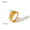 Stainless Steel Adjustable Rings for Women, Real 18K Gold Plated, Inner Diameter: 19mm