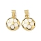 Brass Pendants, with Enamel, Football Charm, Lead Free & Cadmium Free, Long-Lasting Plated, Real 18K Gold Plated, 14.5x12x2.5mm, Hole: 4.5x3.5mm