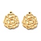 PVD Vacuum Plating 304 Stainless Steel Pendants, Flower Charm, Real 18K Gold Plated, 21x18x2.5mm, Hole: 1.6mm