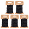 Fluffy Cord, Chenille Polyester Yarn, for DIY Costume Bag Hat, Black, 3~4.5mm, about 10.94 Yards(10m)/Card