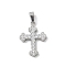 Ion Plating(IP) 304 Stainless Steel Micro Pave Cubic Zirconia Pendants, Cross Charms, Stainless Steel Color, 17.5x13x2mm, Hole: 4x2.5mm