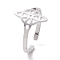 Non-Tarnish 304 Stainless Steel Sailor's Knot Open Cuff Ring, Irish Hollow Wide Ring for Women, Stainless Steel Color, US Size 7 3/4(18mm)