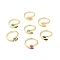 Micro Pave Horse Eye Cubic Zirconia Cuff Rings, Rack Plating Brass Open Rings for Women, Long-Lasting Real 18K Gold Plated, Cadmium Free & Lead Free, Mixed Color, US Size 7(17.9mm)