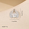 Micro Pave Cubic Zirconia Pendants, Platinum Charms, Wing, 12x11mm
