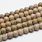 Natural Fossil Coral Beads Strands, Grade A, Round, 8mm, Hole: 1mm, about 48pcs/strands, 15.7 inch
