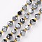 Terahertz Stone Beads Strands, with Seed Beads, Six Sided Celestial Dice, Faceted, 6~6.5x6~6.5mm, Hole: 1mm, about 48pcs/strand, 39cm