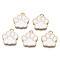 Alloy Enamel Pendants, Cadmium Free & Lead Free, Dog Paw Prints, White, 17.5x16x1.5mm, Hole: 2mm