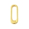 925 Sterling Silver Spring Gate Rings, Rectangle, Golden, 18x7x2mm