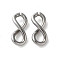 304 Stainless Steel Infinity Quick Link Connectors, Stainless Steel Color, 12.5x5.5x3mm, Hole: 2.7x2.4mm