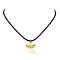 Natural Shell Fairy Pendant Necklace, with Waxed Polyester Cords, Golden, 17.91 inch(45.5cm)
