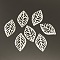 Leaf Iron Pendants, Etched Metal Embellishments, Silver Color Plated, 23.5x14x0.4mm, Hole: 1mm