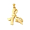201 Stainless Steel Pendants, Bowknot Charm, Real 18K Gold Plated, 33.5x25.5x3mm, Hole: 6x3mm