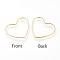 Brass Linking Rings, Cadmium Free & Nickel Free & Lead Free, Real 18K Gold Plated, Heart, 18x22x1mm