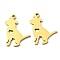 201 Stainless Steel Pendants, Laser Cut, Golden, Dog, 17x14x1mm, Hole: 1.2mm, 5pcs/bag