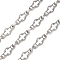304 Stainless Steel Hollow Cross Link Chains, Unwelded, Stainless Steel Color, 16.5x7x1mm