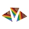 Rainbow Color Opaque Resin & Wood Pendants, Inverted Triangle Charms, Colorful, 37x31x3.5mm, Hole: 1.8mm