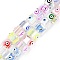 Transparent Glass Beads Strands, with Enamel, AB Color Plated, Square with Evil Eye, Colorful, 6~6.5x8~9x6.5~7mm, Hole: 1.6mm, about 50pcs/strand, 12.80~12.99''(32.5~33cm).