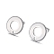 Tarnish Resistant 304 Stainless Steel Stud Earring Findings, Donut, Stainless Steel Color, 10.3mm, Hole: 1.3mm, Pin: 0.7mm