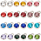 72Pcs 12 Colors Platinum Alloy Charms, with Glass Rhinestone, Birthstone Charms, Flat Round, Mixed Color, 10x7x5.3mm, Hole: 1.6mm, 6Pcs/color
