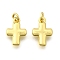 Brass Pendants, Cross Charms, Rack Plating, Lasting Plated, Cadmium Free & Lead Free, with Jump Ring, Real 18K Gold Plated, 11.5x7.5x2.5mm, Hole: 2mm