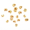 Brass Crimp Bead Covers, Long-Lasting Plated, Round, Real 18K Gold Plated, 3mm, Hole: 1mm