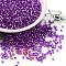 Glass Seed Beads, Silver Lined, Cylinder, Medium Orchid, 2x1.5mm, Hole: 1.4mm, about 50398pcs/pound