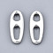 Rack Plating Alloy Links Connectors, Cadmium Free & Lead Free, Oval, Silver, 20x8x2mm, Hole: 3mm