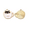 Alloy Enamel Pendants, Cadmium Free & Nickel Free & Lead Free, Golden, Cup with Cat Charm, White, 19x20x1mm, Hole: 1.8mm