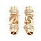 Brass Micro Pave Clear Cubic Zirconia Fold Over Clasps, Nickel Free, Real 18K Gold Plated, Real 18K Gold Plated, 27x8mm, Hole: 2mm
